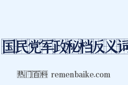 国民党军政秘档反义词是什么意思的图片